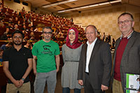 Bild: Bei der Erstsemesterbegrüßung: Abdul Rauf vom Internationalen StudierendenRat