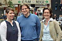 Koordinieren das ExSIDE Projekt, das die Europäische Kommission mit 3,8 Millionen Euro fördert: Diana Grieswald, Professor Dr. Herbert Dawid, Dr. Ulrike Haake (v.l.). Foto: Universität Bielefeld