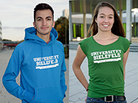 Die KontaktStube bietet Hoodies, T-Shirts und mehr an. Foto: Universität Bielefeld