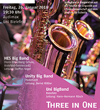 Das Plakat des Semesterabschlusskonzerts der UniBigband. 