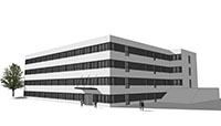 Die Universität Bielefeld baut 120 neue Büros an der „Konsequenz“. Visualisierung: Kleusberg GmbH