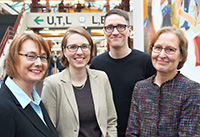 Leiten das Projekt BiFoKi: Prof.‘in Dr. Birgit Lütje-Klose, Dr. Julia Gorges, Phillip Neumann und Prof.‘in Dr. Elke Wild. Foto: Universität Bielefeld