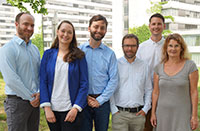 Das Projektteam: Dr. Christoph Karlheim, Sarah Palmdorf, Tristan Müskens, Dr. Stefan Kreisel, Dr. Christoph Dockweiler und Prof.‘in Dr. Claudia Hornberg (v.l.)