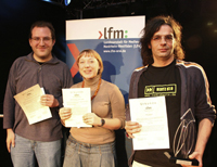 Preise für  Redakteure von Hertz 87,9:  Michael Böddeker, Kathrin Sielker und Mario Sarcletti (v.l.)


