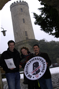 Dr. Thomas Walden, Annette Klinkert (Bielefeld Marketing) und Fabio Magnifico (v.l.)