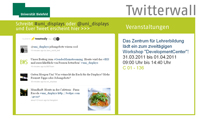 Tweets, die an „@uni_displays“ oder „#uni_displays“ gesendet werden, erscheinen auf der neuen Twitter-Wall.