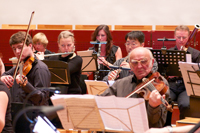 Bild: Das Hochschulorchester spielt am 30. Januar im Audimax der Universität. Foto: Sonja Steinkühler