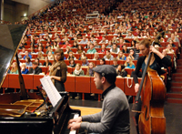 Das Trio Gabriele Koch von der Hochschule für Musik Detmold sorgte für die musikalische Untermalung der Erstsemesterbegrüßung.