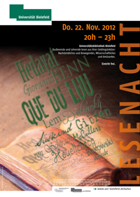 Die Illustration zur „Lesenacht“ an der Universität Bielefeld hat der Grafiker Carsten Gude entworfen.