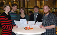 Preisträger der Science Fair (v.l.): Annika Peters, Hergen Köhler, Claudia Göbel, Michael Müller und Johannes Greiner.