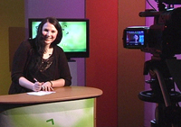 Moderatorin Patricia Bollschweiler bei der Probe