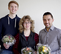 Freuen sich über den Abschluss ihrer Ausbildung an der Universität Bielefeld (v.l.): Markus Schlecht, Kirsten Plappert, Rahman Fazlijevic. (Nicht im Bild: Janine Wallbaum und Annika Schröder) Foto: Universität Bielefeld