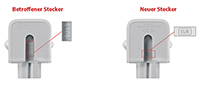 Bild: Vergleich Apple-Netzwerkstecker