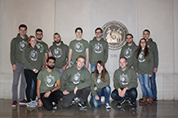 Bild: Das Bielefelder iGEM-Team in Boston (hintere Reihe v.l.): Marius Schöller