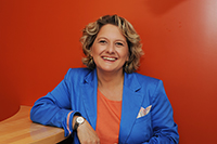Bild: Ministersterin Svenja Schulze 
diskutiert an der Universität Bielefeld die aktuelle Entwicklung der Medien. Foto: MIWF
