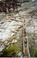 Bild: Über 890 Leitersprossen stiegen die Bielefelder Historiker dem Oberen Grindelwaldgletscher nach ? um
