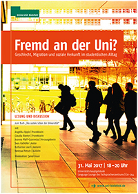 Bild: Plakat "Fremd an der Uni". Foto: Universität Bielefeld