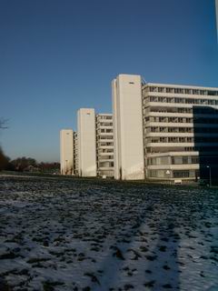 Bild: Universitätsgebäude im Schnee