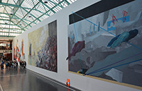 Bild: Von der Bauwand zur Leinwand: Beim ersten Graffitifestival 2015 entstanden auf der neun Meter hohen Wand drei großformatige Kunstwerke. 