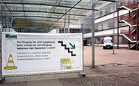 Bild: Erste Umbauarbeiten am Eingang C01.