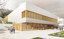 Bild: Hörsaalgebäude. Visualisierung: Behet Bondzio Lin Architekten
(Copyright: Visualisierung: Behet Bondzio Lin Architekten)  Bielefeld
