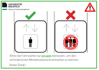 Bild: Hinweisschild für die Aufzüge