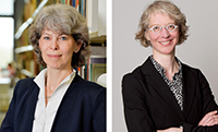 Bild: Sie haben die Open-Access-Tage 2020 zusammen mit ihren Teams nach Bielefeld geholt: Barbara Knorn (li.) von der Bibliothek der Universität Bielefeld und Dr. Karin Ilg von der Bibliothek der Fachhochschule Bielefeld. Foto links: Universität Bielefeld