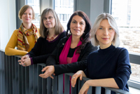 Sie organisieren die Auftaktkonferenz der neuen ZiF-Forschungsgruppe (v.li.): PD Dr. Alexandra Scheele, Prof’in Dr. Heidemarie Winkel, Prof’in Dr. Julia Roth und Anna Efremowa. Foto: Universität Bielefeld/M. Richter