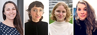 Ausgezeichnet: Oleksandra Tarkhanova, Johanna Pangritz, Greta Wienkamp und Patricia Bollschweiler (v.l.) erhalten den Bielefelder Gleichstellungspreis 2020 in der Kategorie „Genderforschung“. Fotos: Privat