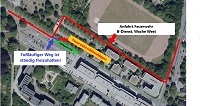Bild: Während der Sperrung der Morgenbreede ist die Feuerwehrzufahrt von parkenden Autos freizuhalten