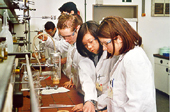 Bild: Schüler experimentieren im teuto-Lab Chemie