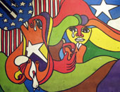 Bild: Ausstellung: Zusammenarbeit bei hoher Reizbarkeit - Die politische Kultur in den Anfangsjahren der Universität Bielefeld 17.11.2004 bis 19.12.2004; Chile-Bild Unihalle