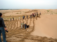 Bild: Buz 219/2005 - Desertifikationsbekämpfung in der Inneren Mongolei. Die deutsche Delegation bei der Besichtigung bereits laufender Projekte.