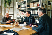 Bild: Interview mit Prof. Dr. Reinhart Koselleck (l.)