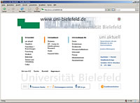 Bild: Homepage der Universität Bielefeld