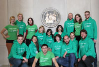 Bild: Bielefeld students at the Massachusetts Institute of Technology in Boston. Back row from left to right: Saskia Scheibler