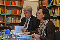 Bild: Die Präsidentin des DAAD Prof. Dr. Margret Wintermantel und der Leiter der Moskauer Außenstelle des DAAD Dr. Gregor Berghorn zu Gast im ZDES.