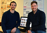 Bild: Die Sportwissenschaftler Ludwig Vogel und Heiko Lex (v.l.) haben eine Software für Bethel entwickelt. Das Projekt startet im Januar und läuft über drei Jahre. Foto: Universität Bielefeld